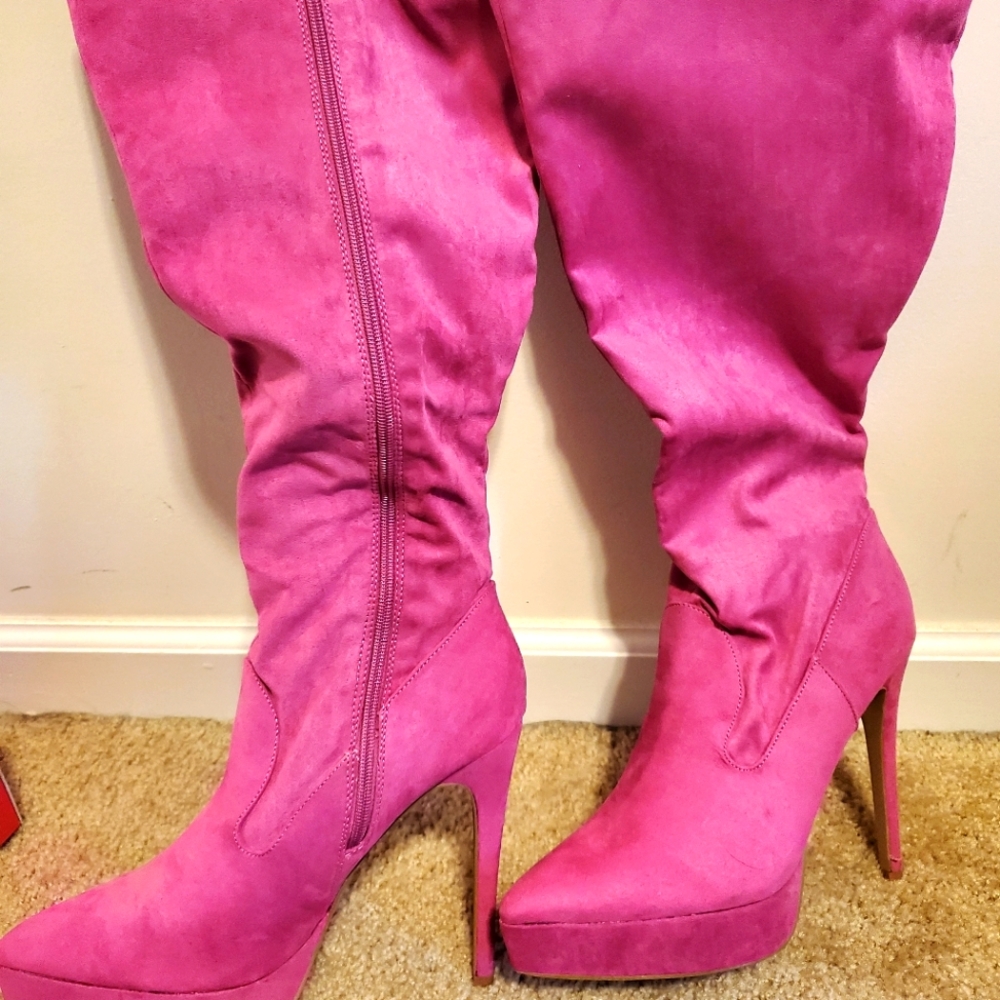 New Rose Violet Heeled Boots